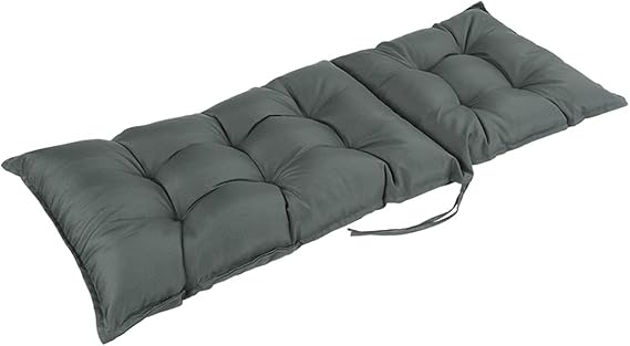 Braiton Sunscreen & Waterproof Patio Chaise Lounger Cushion Chaise Lounger Swing Bench Cushion with Ties Non-Slip High Back Chair Cushions,Dark Gray,120X50X8CM
