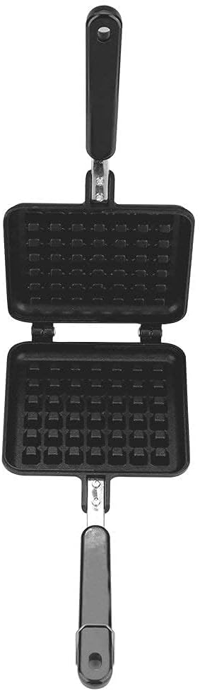 Waffle Iron with Non Stick Coating Double Wafflemaker Non Stick Dual Waffle Iron Plates 12.40 x 5.51inch Long Handle Waffleiron Stove Top Baking Pan Bakeware for Snacks Breakfast Lunch