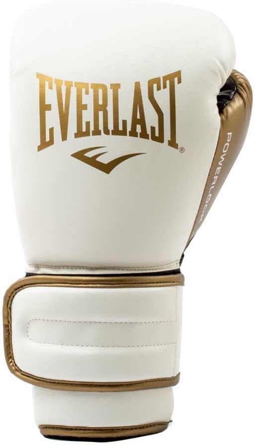 Everlast Powerlock2 Boxing Gloves - Improved Performance and Style, Black/Gold and White/Gold, Sizes 340 g/396 g/46 g - Ideal Training Gloves for Boxing