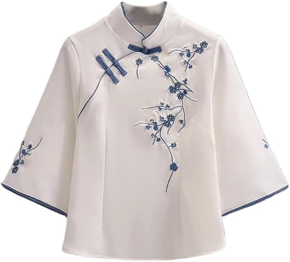 Tea dress Hanfu improved top shortsleeved tea art clothing womens spring and of China style suit skirt