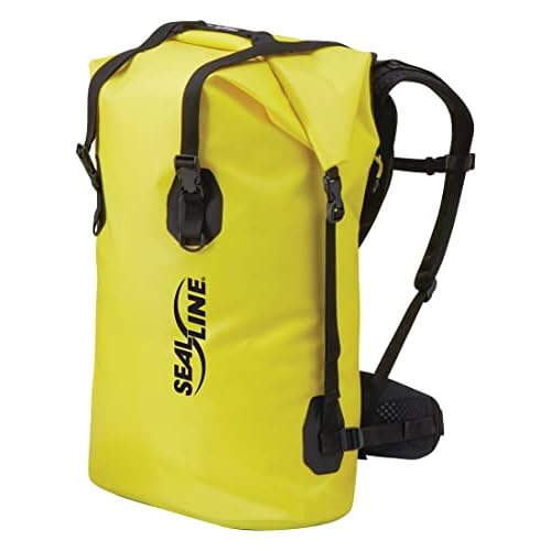 SealLine Black Canyon Waterproof Dry Pack with Waist Belt Support, Yellow, 65-Liter