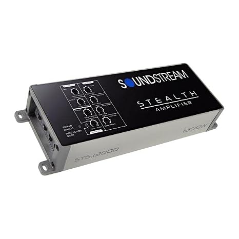 Soundstream ST5.1300D, 1300W 5 Channel Full Range Car Stereo Amplifier, 5 CH Class D Mirco Compact Amp w/Sub Ch