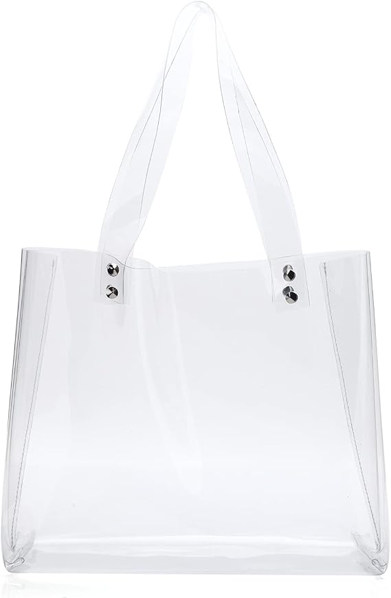 Women's PVC Clear Tote Bag for Working Beach Concert Sports Events Bag