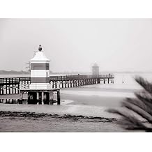 Lignano Lighthouse Italy BW Large Canvas Wall Art Print