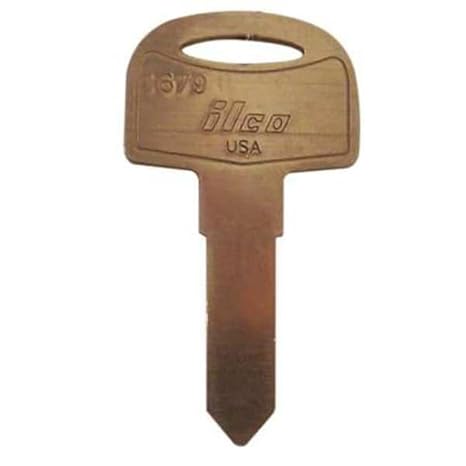 Kaba Ilco Key Blank, Brass, 1679, PK10, Nickel Plated, 10-Pack