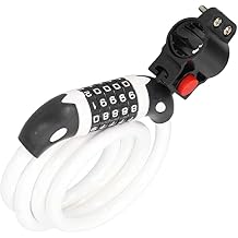 Bike Locks,Cable Lock Password Lock 5 Digit Code Resettable Combination Lock Security Antitheft Ring Lock Bike Motorcycle Anti-Theft Lock