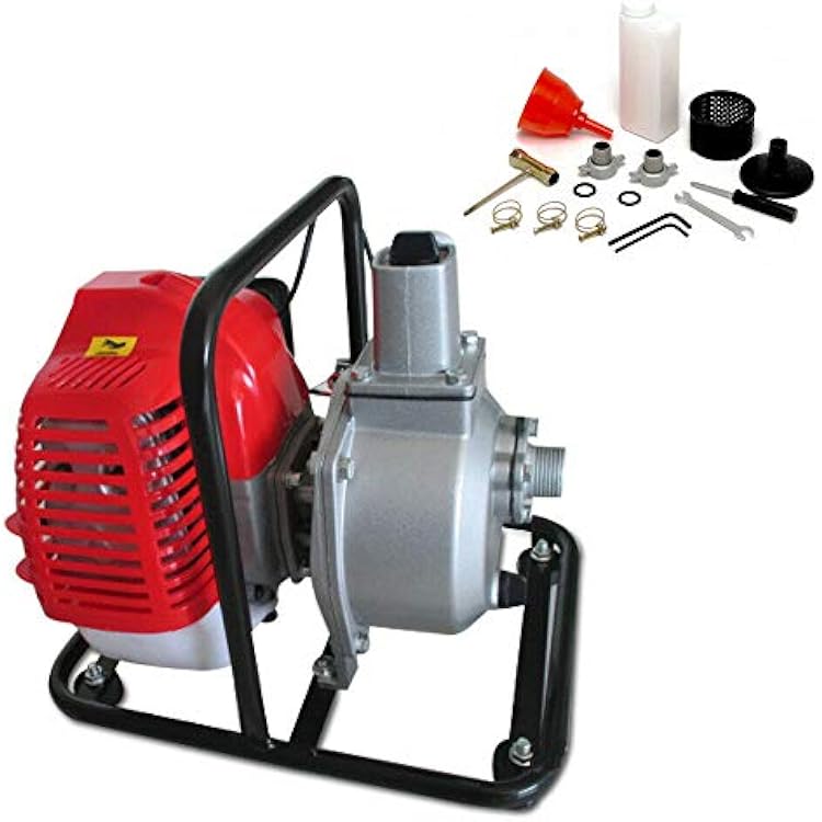 Gas Gasoline Water Pump,1 Inch 2 Stroke 2HP Petrol Water Transfer High Pressure Pump for Irrigation Pool, Landscaping or Gardening Irrigation
