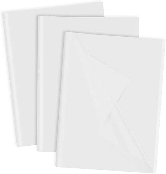 Bouiexye 70 Sheets White Tissue Paper, 20 x 14.5 inches Multicolor Tissue Paper Bulk Gift Wrapping for DIY Art Craft Birthday Party Festival