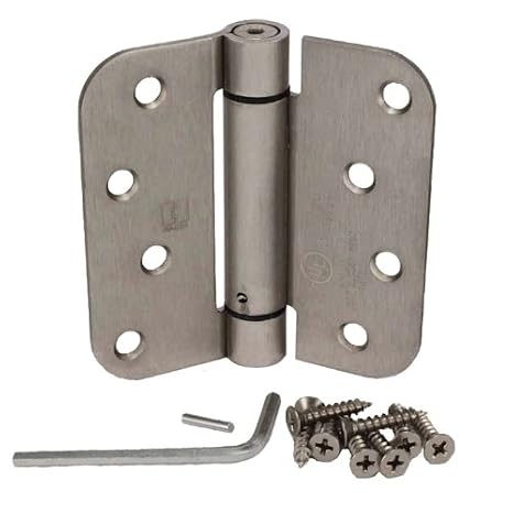 HAGER 17524415 1752-4x4-15 Residential 5/8" Radius Spring Hinge 4" by 4", Satin Nickel Finish, (Box of 1), Steel