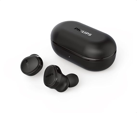 Philips T4556 True Wireless Headphones with Active Noise Canceling (ANC) and IPX4 Water Resistance, Black