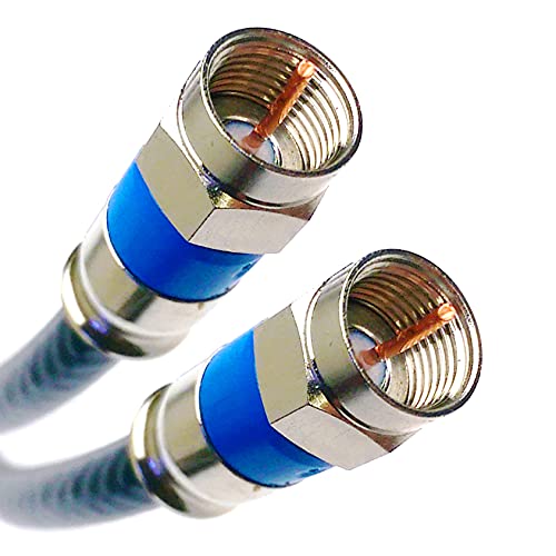 PHAT SATELLITE 40ft Solid Copper Siamese Dual RG6 COAXIAL 3Ghz UL CM CL2 Rate in-Wall Installation 75 Ohm Directv Dish Satellite Internet Cable HD Antenna Belden Purple Compression CONNECTORS INTL
