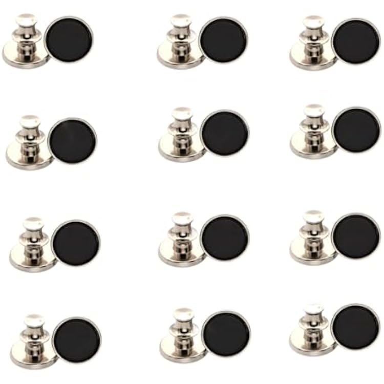 BeeSpring 12 PCS Adjustable Buttons for Jeans, 17mm Removable Button No Sew Buttons Jean Replacement Buttons Instant Buttons Jeans Swing Crafts DIY Black