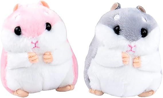 2 Pack Plush Hamster Keychain Backpack Charms Stuffed Animals Keyring Pendants Handbag/Backpack Hamsters Accessory