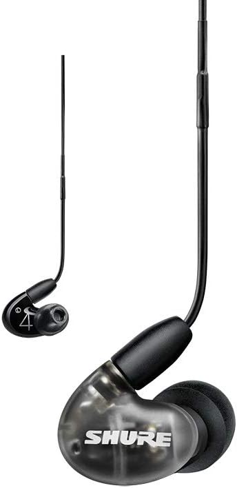 SHURE Sure AONIC 4 SE42HYBK+UNI-A Earphones, Wired Earphones, with Microphone, Black, High Sound Insulation, Gaming, In-Ear Type, Wireless Conversion