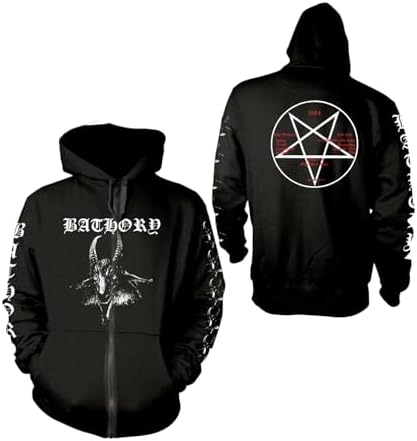 Bathory Goat Zip Up Hoodie Black | Officially Licensed Merchandise