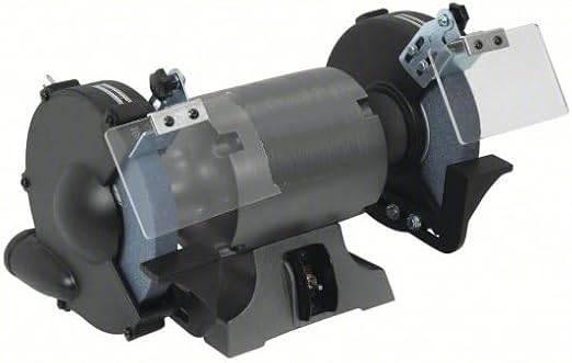 Premium Bench Grinder with Light Shield, Heavy Duty Cast Iron Base, Industrial Grade