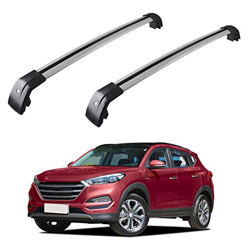 JDMON Roof Rack Cross Bars Compatible with Hyundai Tucson 2016 2017 2018 2019 2020 2021 with Side Rails Anti-Theft Locks Desigh, Aluminum Luggage Rack for Rooftop Cargo Bag Carrier Kayak Bike, Silver