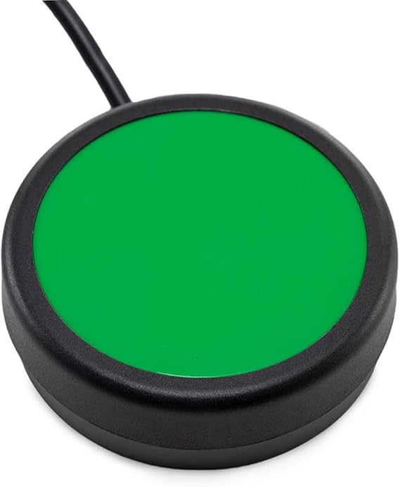 One Button Switch Wired to 3.5mm Plug (2.5, Green) Twelve Foot (3.6m) Cord