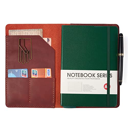 Leather Notebook Cover for A5 Moleskine Notebook - 8.3 x 5 inch Handmade Soft Leather Journal Cover, Vintage Refillable Notebook Cover for Hardcover Notebooks Men|Planner|Gift|Red Adult