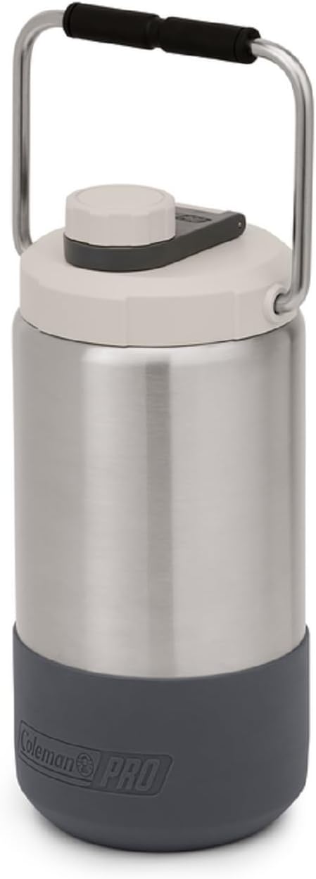 Coleman Pro Heavy-Duty Insulated Gallon Water Jug, Leakproof Portable Jug for Rugged Use, Durable Steel Water Bottle