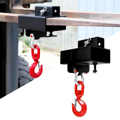 Forklift Lifting Hook, Fork Lifting Attachment, with Trailer Hitch, ForkliftLifting Hoist for Lifting & Towing Generators, Drums, Machinery, Fit for Standard ForkliftTractor ForksMAX 6 Tons