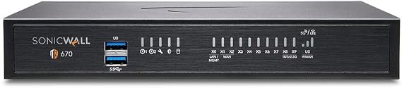 SonicWall TZ670 Network Security Appliance (02-SSC-2837) Bundled with a SonicWall TZ670 1YR 8x5 Support License (02-SSC-5865)