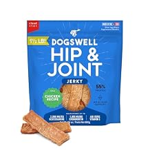 Dogswell Jerky Hip and Joint Dog Treats Grain Free Made in USA Only, Glucosamine and Chondroitin, 24 oz Chicken
