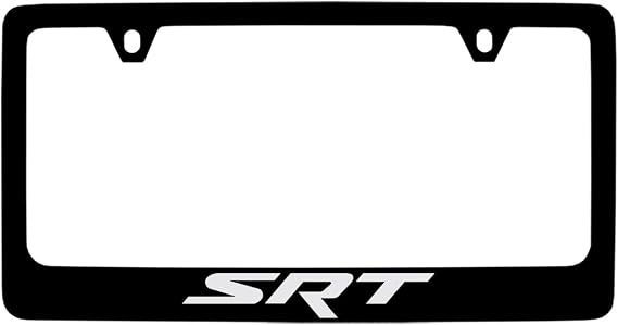 Dodge SRT License Plate Frame (2 Hole, Black/Wide)