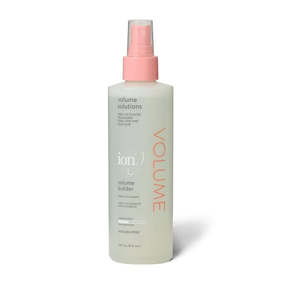 ion Volume Builder Hair Styler, Heat-Activated Thickening Spray for Volume, Light Texture, Touchable Hold, Vegan
