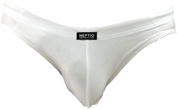 Men's Swimsuit Bikini Solid Color White-Small