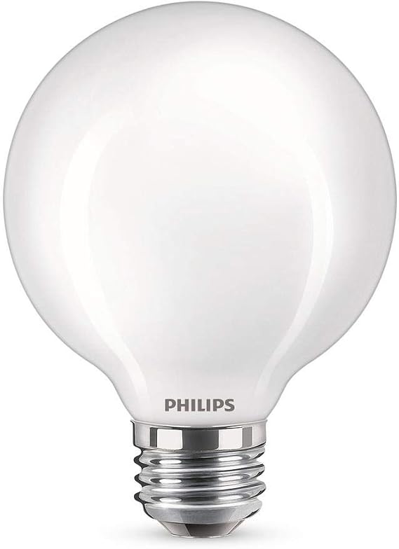Philips LED Frosted Non-Dimmable G25 Light Bulb - Pack of 3 - EyeComfort Flicker Free - 5.5W = 60W - 500 Lumen - Daylight (5000K) - E26 Base - Indoor