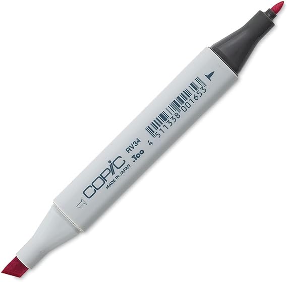 Copic Classic, Dual-Tip Alcohol Marker, RV34-Copic, Dark Pink