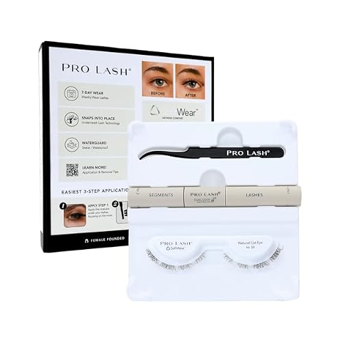 Pro Lash SoftWear Clean Girl Mini Lash Clusters Kit - Natural-Looking, Lightweight Lashes - 7-Day Cluster Eyelash Extensions - False Eyelashes Plus Adhesive and Tweezers - Cat Eye No. 39