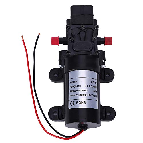 Hyuduo Intelligent Diaphragm Pump, Mini 12V DC Fresh for Purifier FL3210-80W 10mm Outlet, Black Plastic Ground Diaphragm Pump