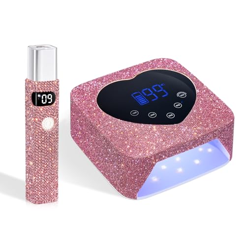 UV LED Nail Lamp 72W Rechargeable Sparkly Nail Dryer & Handheld UV Light for Gel Nails