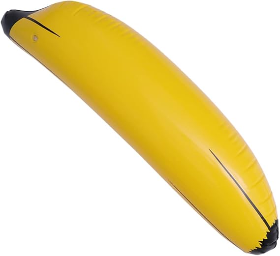 PVC Inflatable Banana Toy, Yellow Plastic Fruit Prop for Office Showcase