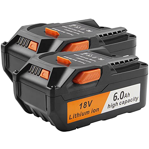 TREE.NB 18V 6.0Ah Lithium Battery - Replacement for Ridgid Power Tool Battery AC840087 R840083 R840085 R840086 R840087 R840089 AC840085 AC840086 AC840087P AC840089 AC840094 Cordless Tools 2 Packs