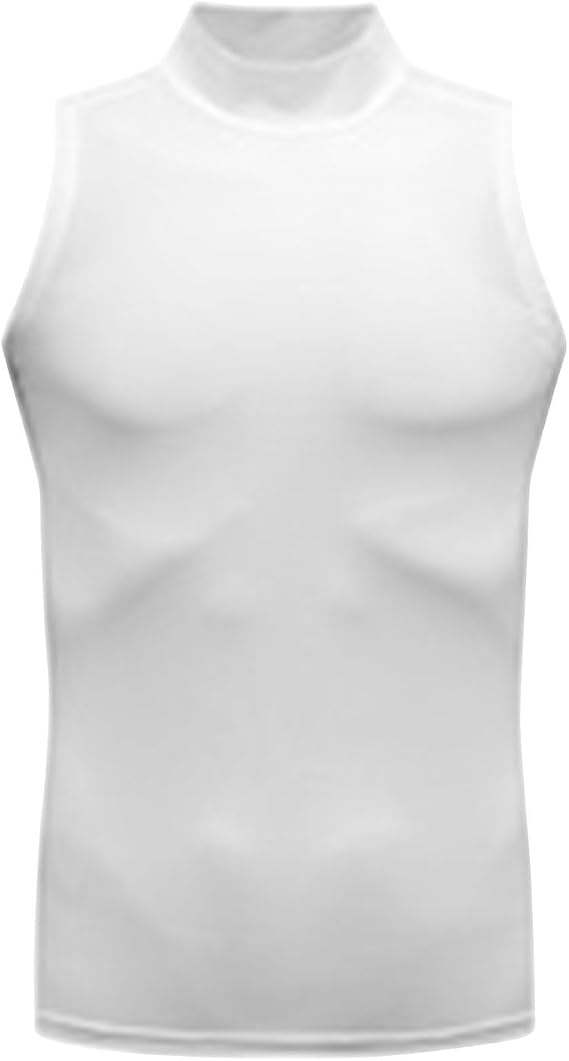 Mens Mock Turtleneck Tank Tops Sports Fitness Quick-Drying Sleeveless Workout Shirt Slim-Fit Vest