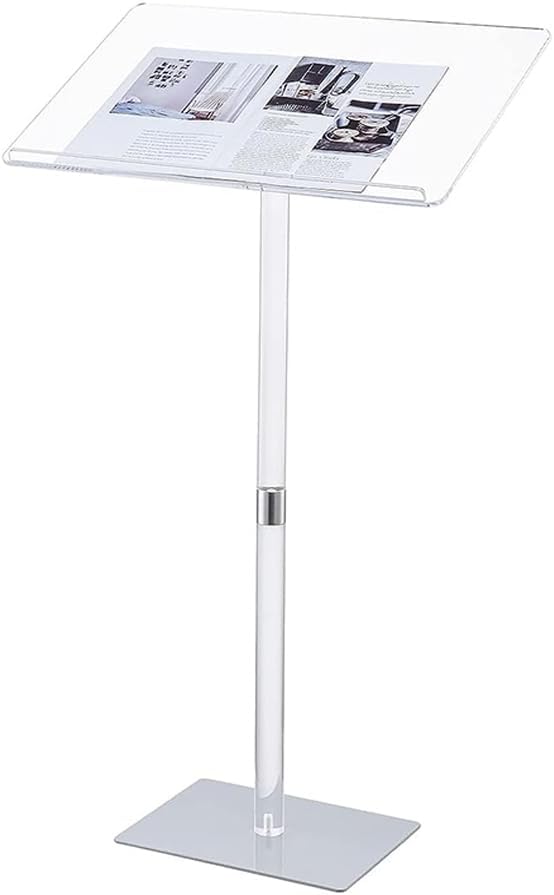 Clear Acrylic Podium, Adjustable Angle, Transparent Plexiglass Podium, Floor Standing Lectern&Pulpit for Conference, Staduim, Classroom, Church, Restaurant