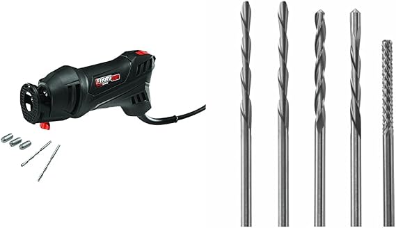 Rotozip SS355-10 5.5 Amp Spiral Saw Tool Kit with (3) Collects and (2) Bits, RZ-BITSET1 5-Piece 1/8" Bit Set