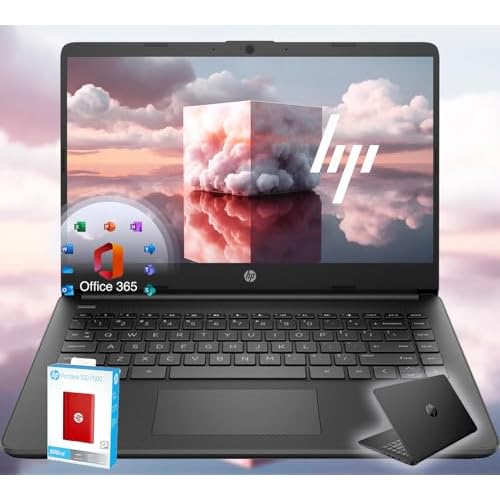 HP 14 Ultrabook Intel 4-Core CPU Back to School Limited Edition with Microsoft 365 8GB RAM 1.6TB Storage 128GB OnBoard withHP 512GB P500 Portable SSD  1TB OneDrive Black Win 11