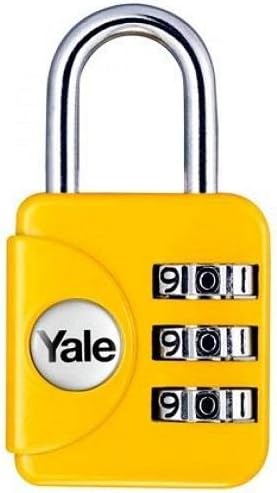 Yale YP1/28/121/1 Asma Kilit, Sarı-Kırmızı-Koyu Gri