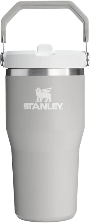 Stanley IceFlow Flip Straw Tumbler Pipetli Termos Bardak, 0.60 Litre, Gri (Ash)