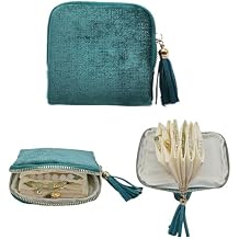 Small Travel Jewelry Case - Jewelry Travel Organizer Bag with Tassel Zipper for Bracelets, Necklaces, Bangles, Jewelry Organizer Storage Bag Gift for Women Girls - LJB001-Blue