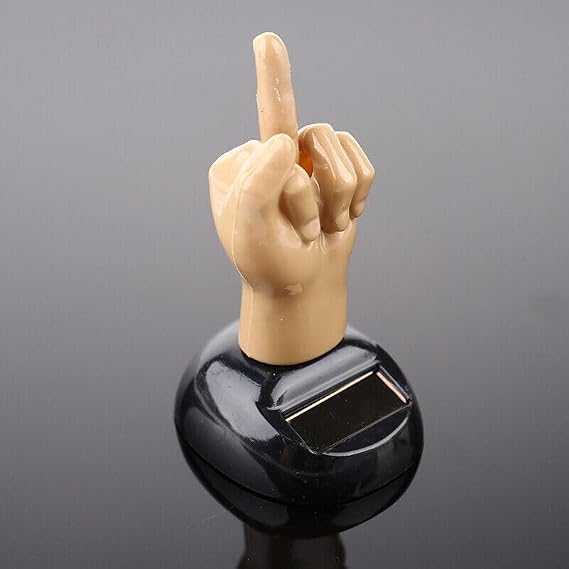 Car Dashboard Solar Powered Mid Finger Shaking Dancing Figure Decorative Figures Playsets, Solar Dancing Figurines, Dashboard Bobbleheads, Middle Finger Duck, Solar Power Kits 1 Pc