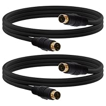 S-Video Cable 4 Pin Mini Din SVideo Male to Male Extension Cable,SVHS Lead Cord Male Connector for HDTV VCR DVD Projector Camera Camcorders -1.5M-2Pcs (ML)