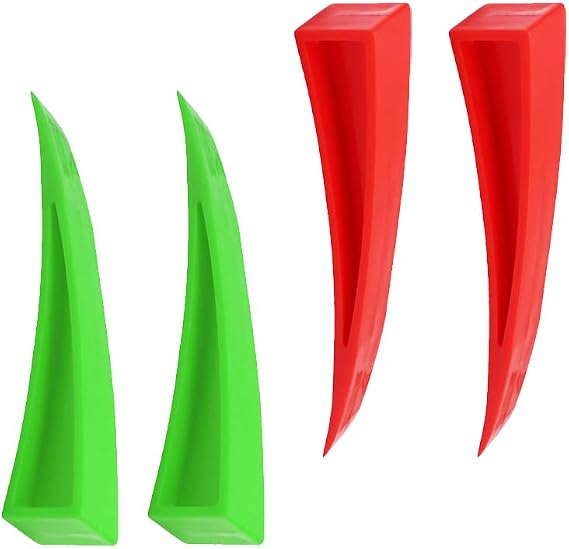 4PCS Window Curved Wedge Paintless Dent Repair Tools (Red & Green), Plastic Paintless Dent Repair Removal Tools, Door Wedge Tool for Repair Auto Car Body and DIY Hand Window Curved Dent Repair Kit