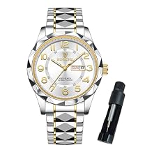 BINBOND Watch for Men Luxury Dress Analog Quartz Stainless Steel Business Two Tone Casual with Date Wrist Watches Waterproof Luminous