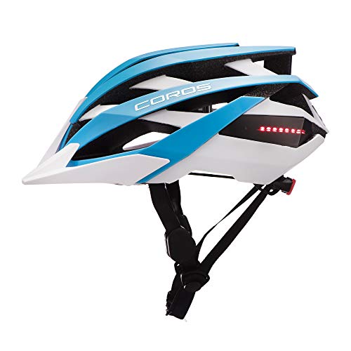 COROS Omni Smart Cycling Helmet wBone Conduction Audio, LED Tail Lights, SOS Alert Removable Visor | Adjustable Sizing | Connects via Bluetooth Music, Calls Navigation