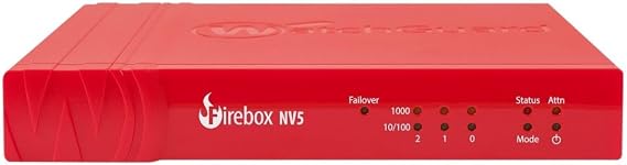 WatchGuard Firebox NV5 Network Security Appliance Firewall, VPN, Intrusion Prevention, 250 Mbps Throughput, 5 Gigabit Ethernet Ports, Ideal for Small Offices and Remote Work (WGNV5000+WGNV50065)